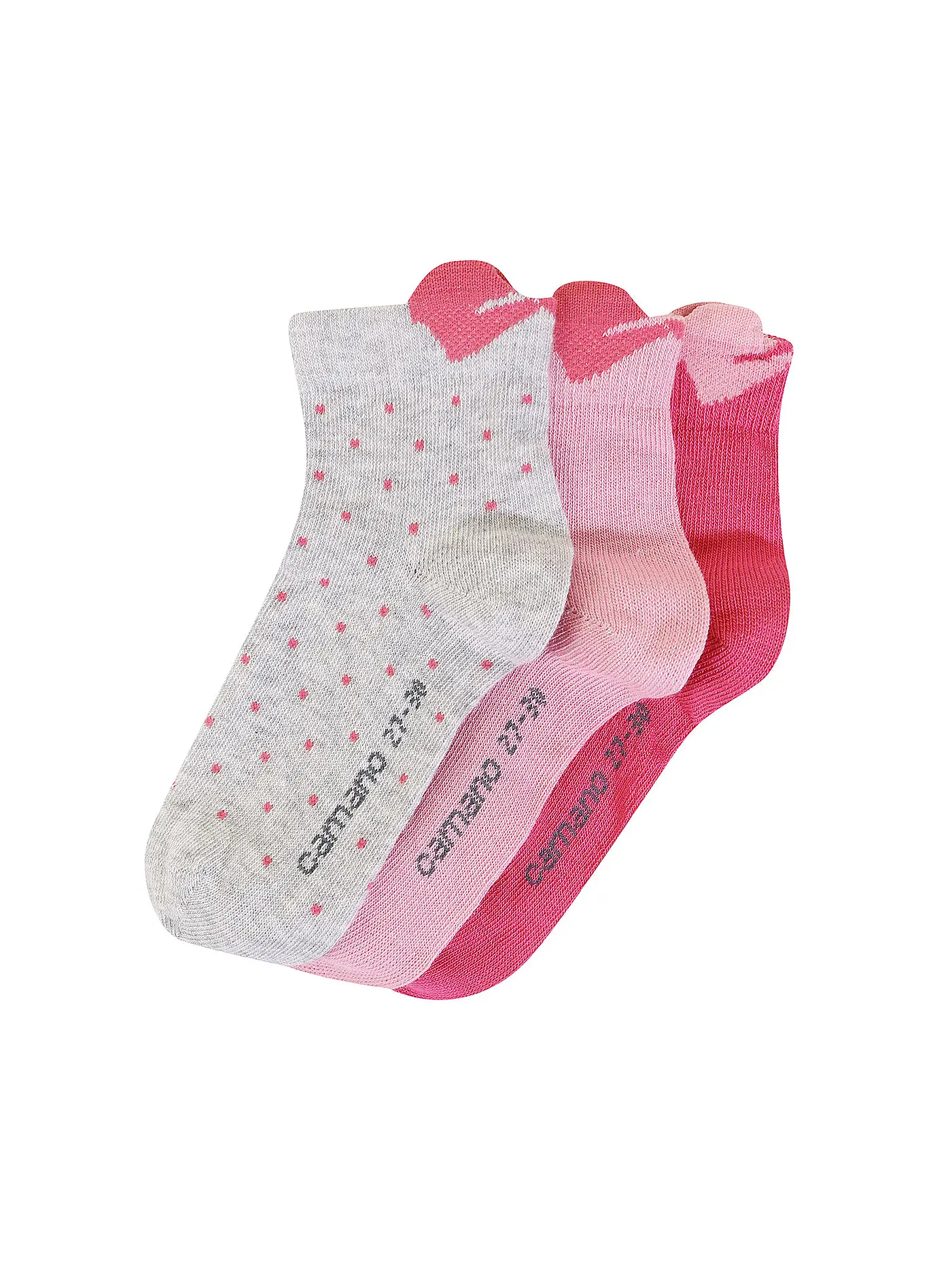 CAMANO | Mädchen Sneakersocken 3er Pkg fog melange | 